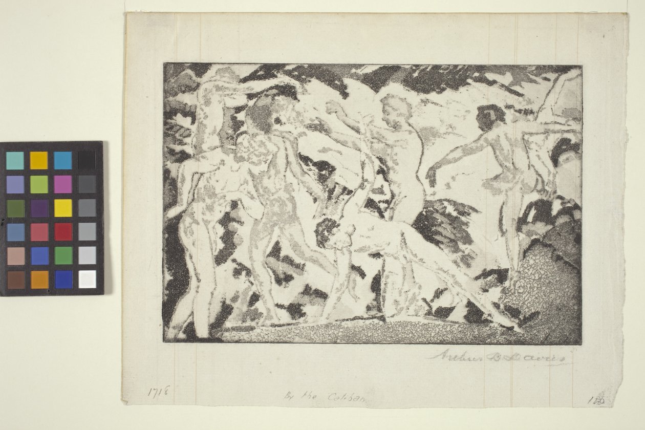Kirjailija: The Caliban (akvatinta) tekijältä Arthur Bowen Davies