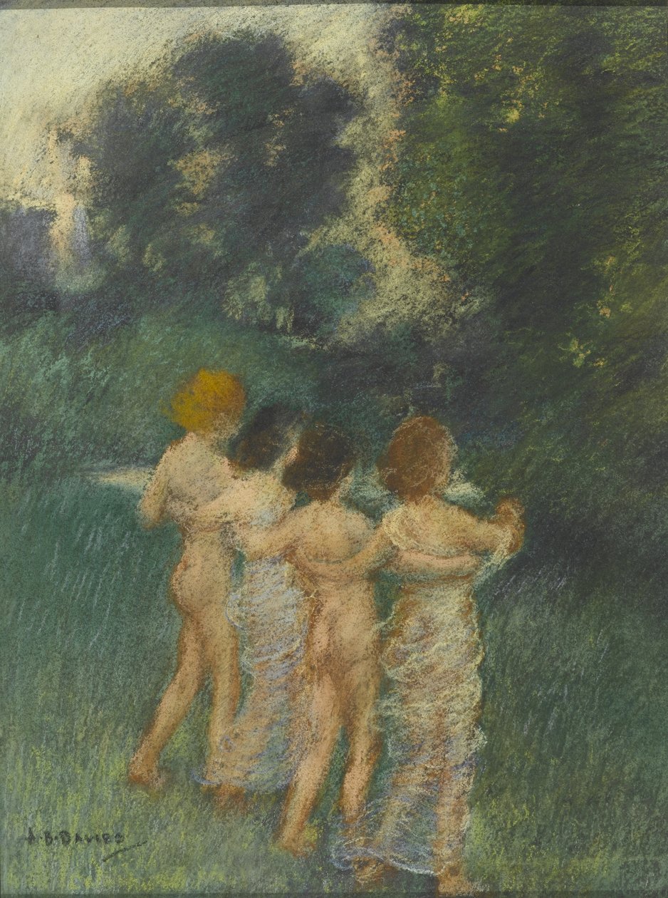 Cherubian Children, 1900 (pastelli wc:n päällä) tekijältä Arthur Bowen Davies