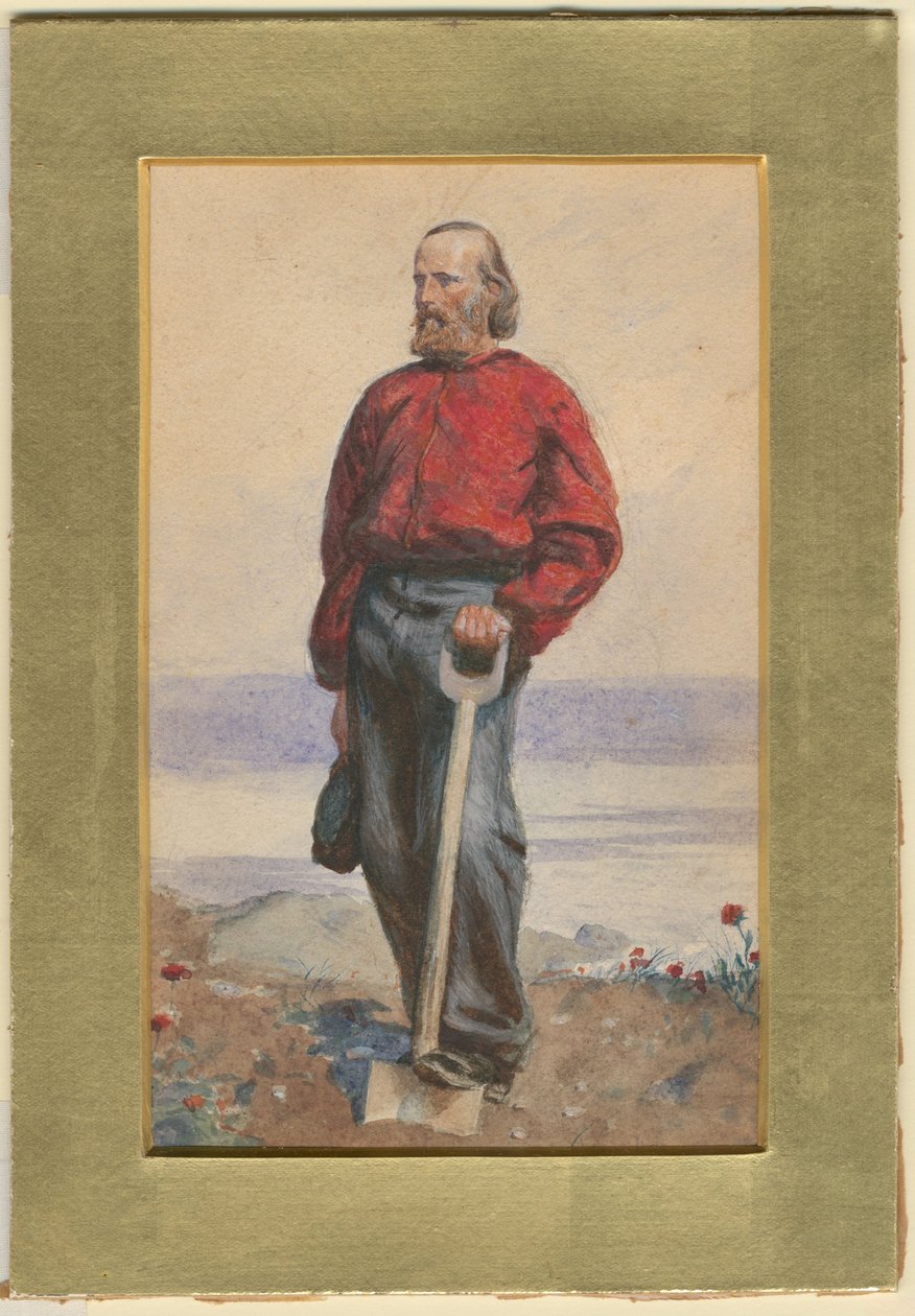 Giuseppe Garibaldin saari Caprin saarella, 1860 tekijältä Arthur Boyd Houghton
