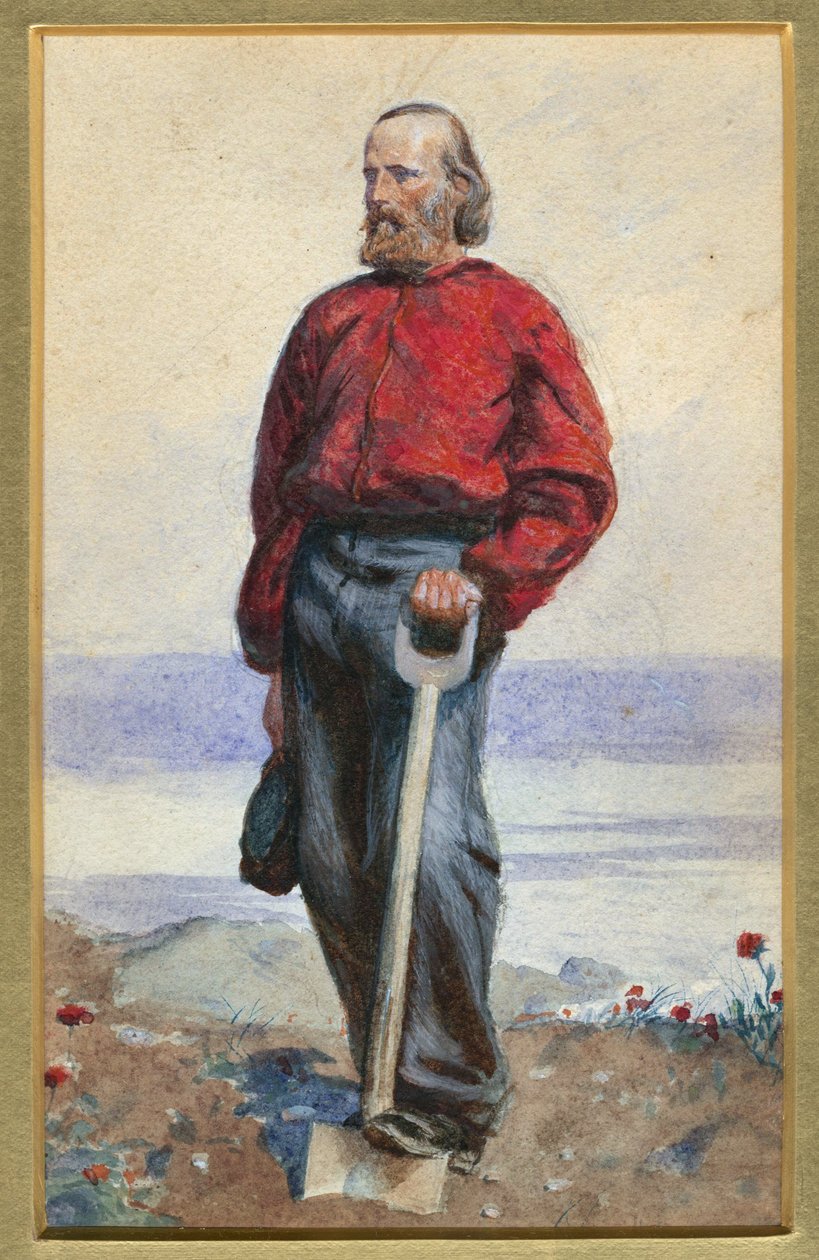 Giuseppe Garibaldi Caprin saarella - Arthur Boyd Houghtonin teos (1836-1875) - 1860 - Vesiväri paperille - 25,5x18 - Yksityiskokoelma tekijältä Arthur Boyd Houghton