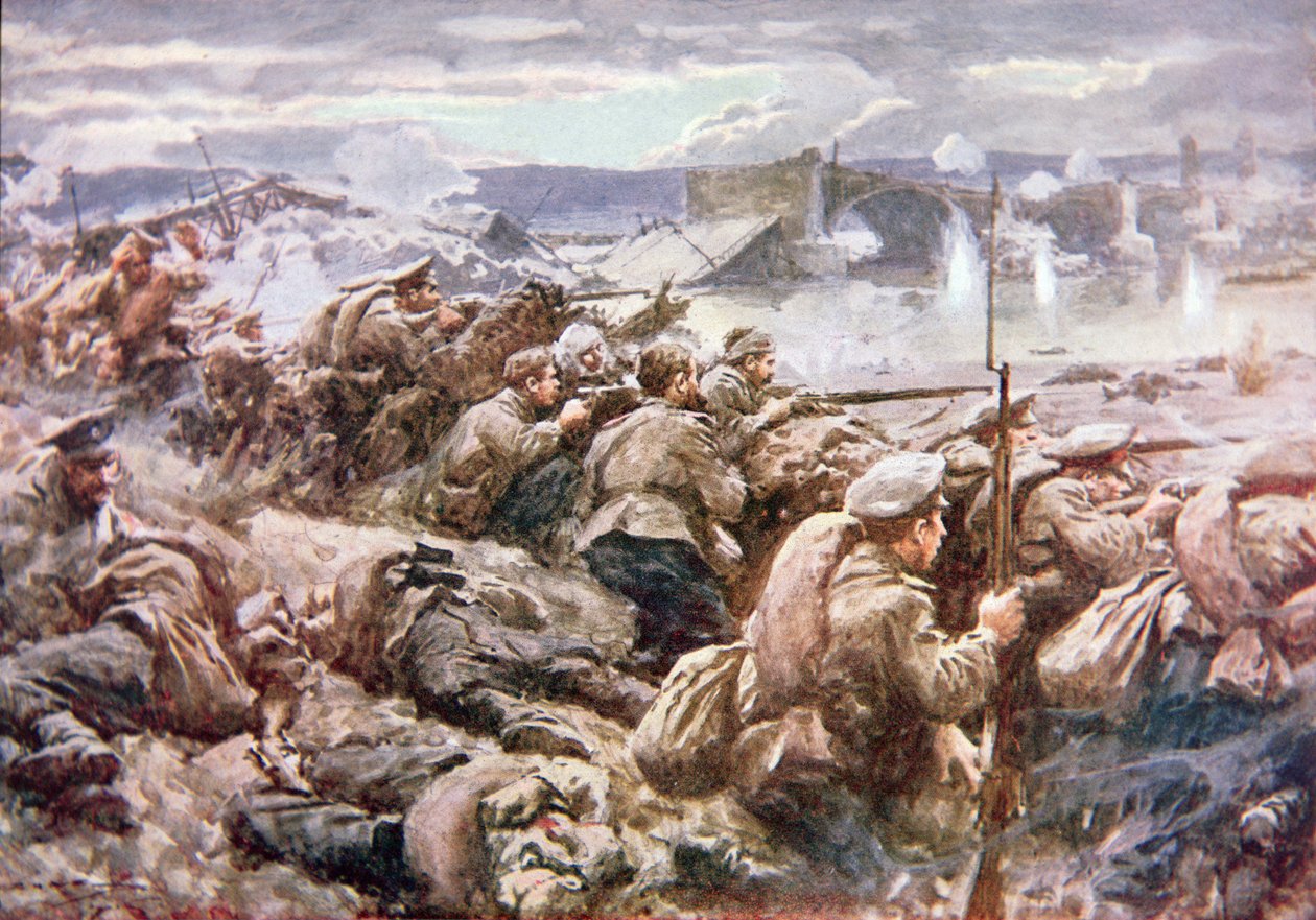 Sankarillinen venäläinen takavartiotoiminta suuressa puolalaisessa retriitissä (värilitho) tekijältä Arthur C. (after) Michael