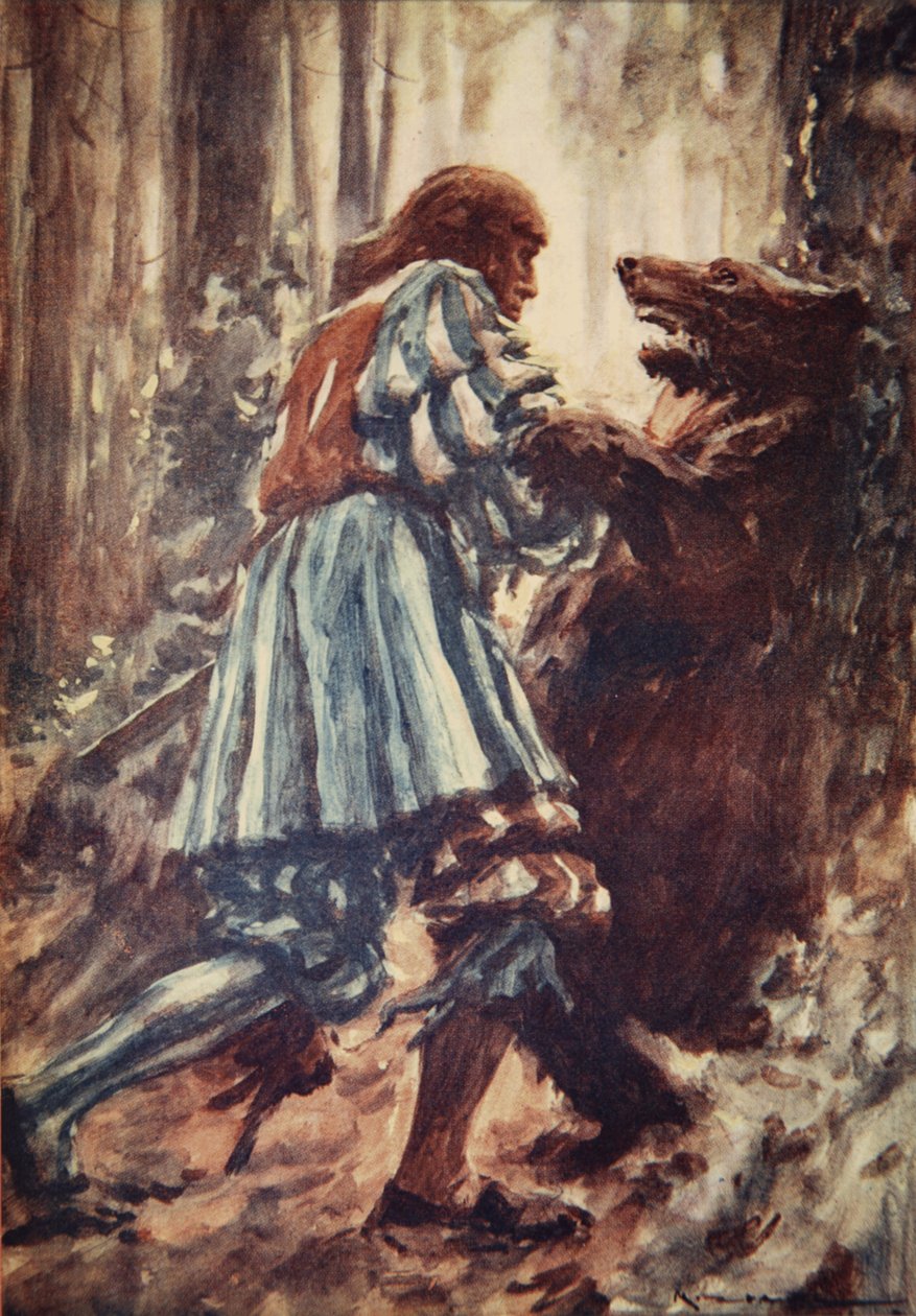 Kerran karhun kimppuun joutuessaan hän tukehtui tämän paljain käsin, esimerkki H.E.:n teoksesta "Saksan historia". Marshall tekijältä Arthur C. (after) Michael