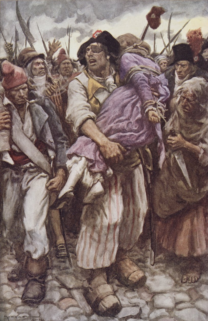 The Scarlet Pimpernel to the Rescue, kuvitus paronitar Orczyn (1865-1947) "The Scarlet Pimpernel" -kirjaan (värilito) tekijältä Arthur C. (after) Michael