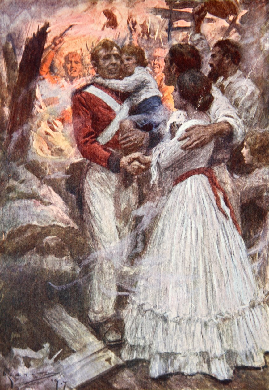 Luutnantti Havelockin rohkeus (väri litho) tekijältä Arthur C. (after) Michael