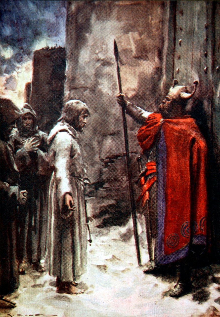 Saksalainen Henrik IV Canossan porttien ulkopuolella, Italia, 1077 1913 tekijältä Arthur C Michael
