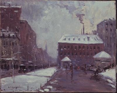 Tremont Street, Pelham Hotel, Boston (öljy kankaalle) tekijältä Arthur Clifton Goodwin