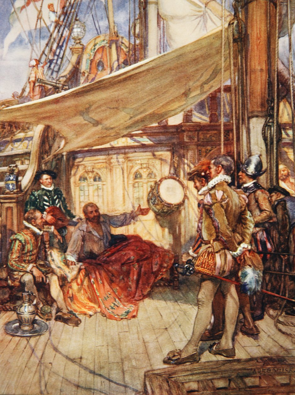Draken rumpu, kuvitus Henry Newboltin (1862-1938) pubista "Drake