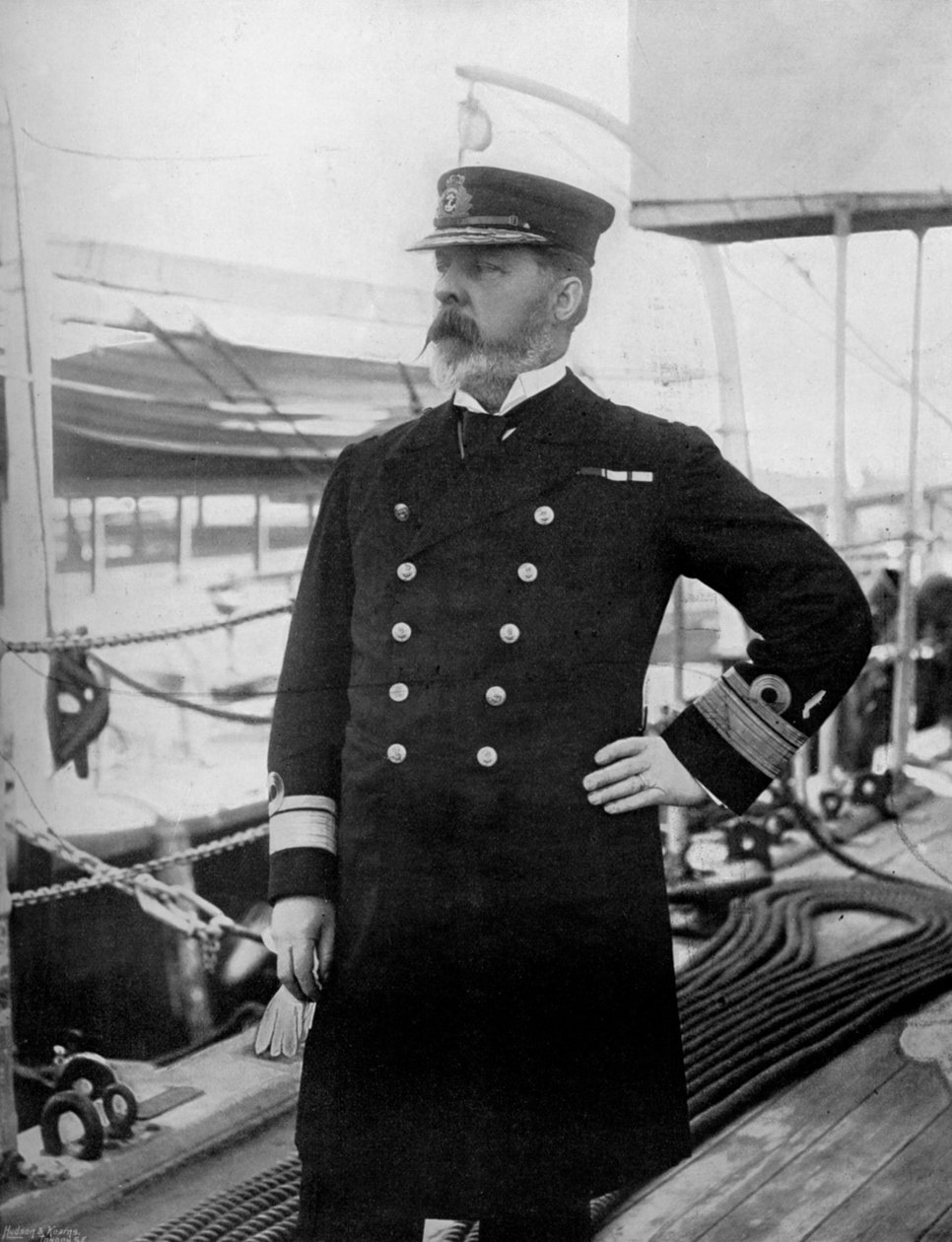 Kontra-amiraali Henry Bury Palliser, Britannian Tyynenmeren laivaston komentaja, 1896. tekijältä Arthur Debenham