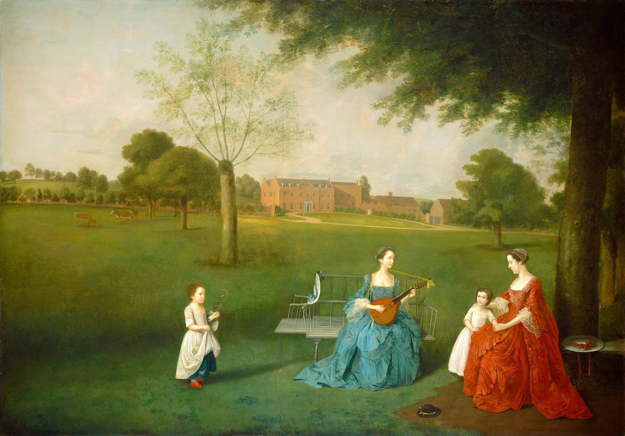 Maynard-perheen jäsenet Waltonsin puistossa, n. 17551762. tekijältä Arthur Devis