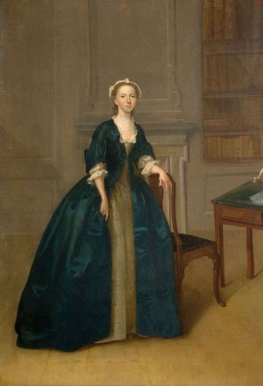 Tummansinisen naisen muotokuva, 1785. tekijältä Arthur Devis