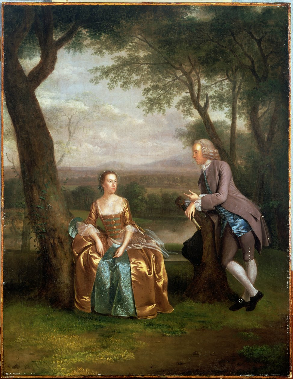 Muotokuva pariskunnasta, mahdollisesti Daniel ja Mary Swaine Leverington Hallista, Isle of Ely, Cambridgeshire, n. 1753 tekijältä Arthur Devis