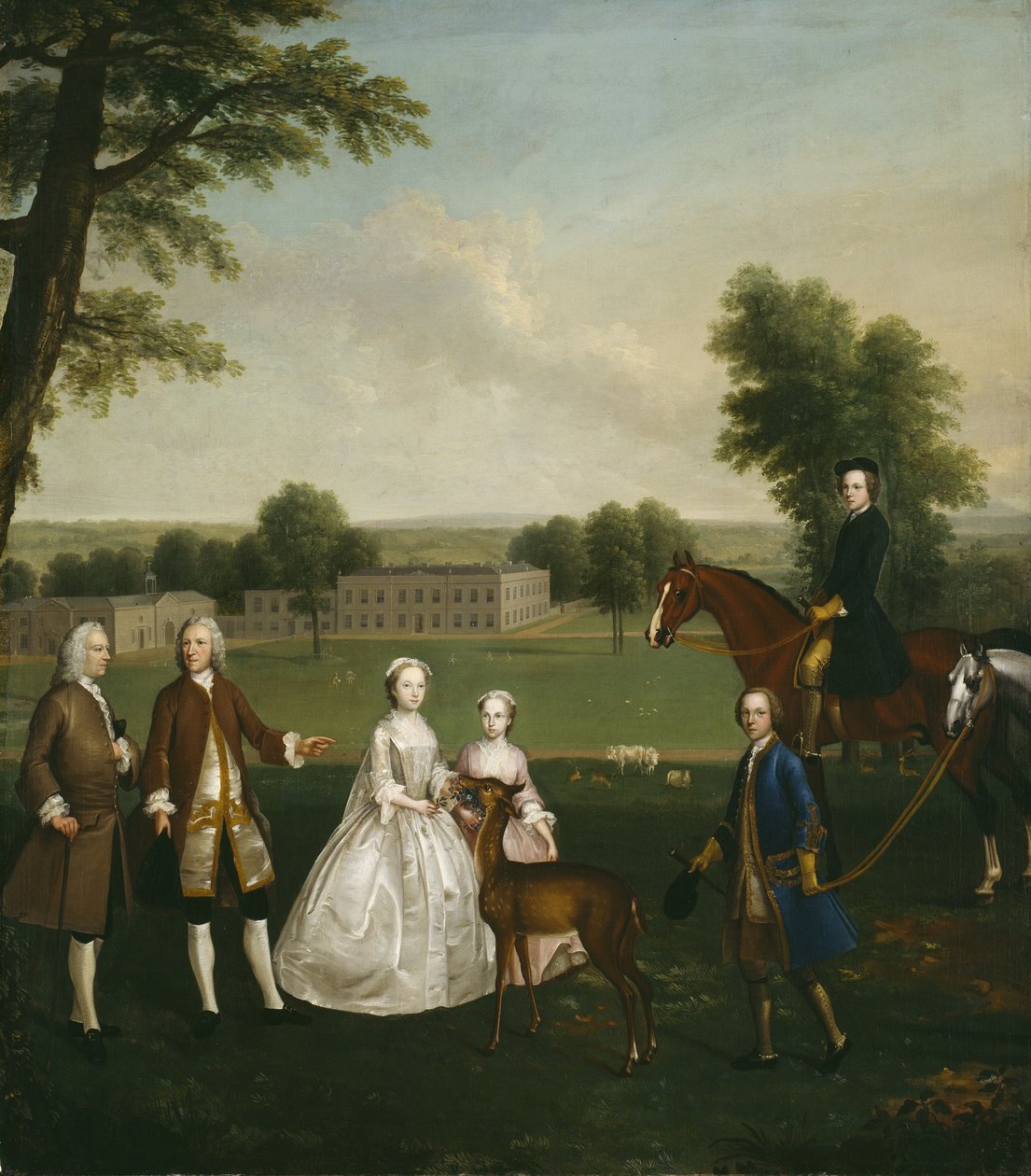 Thomas Lister ja perhe Gisburne Parkissa, 1740-41 tekijältä Arthur Devis