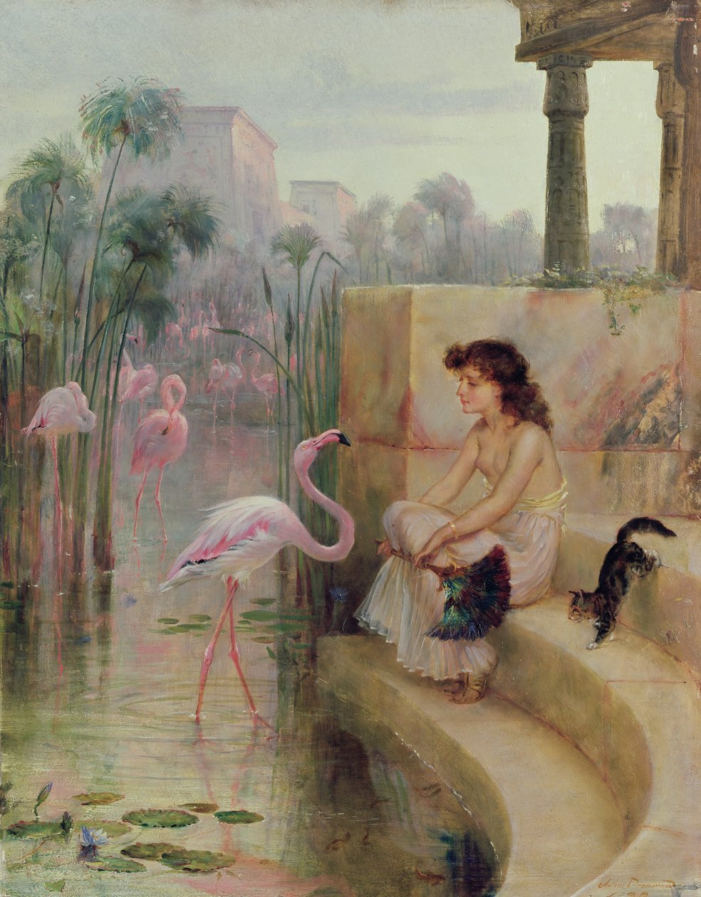 Tyttö flamingojen kanssa tekijältä Arthur Drummond