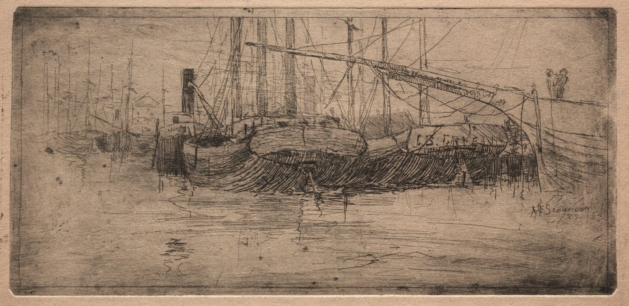 Liuku Cuyahoga-jokea pitkin, 1887. tekijältä Arthur E. Schneider.