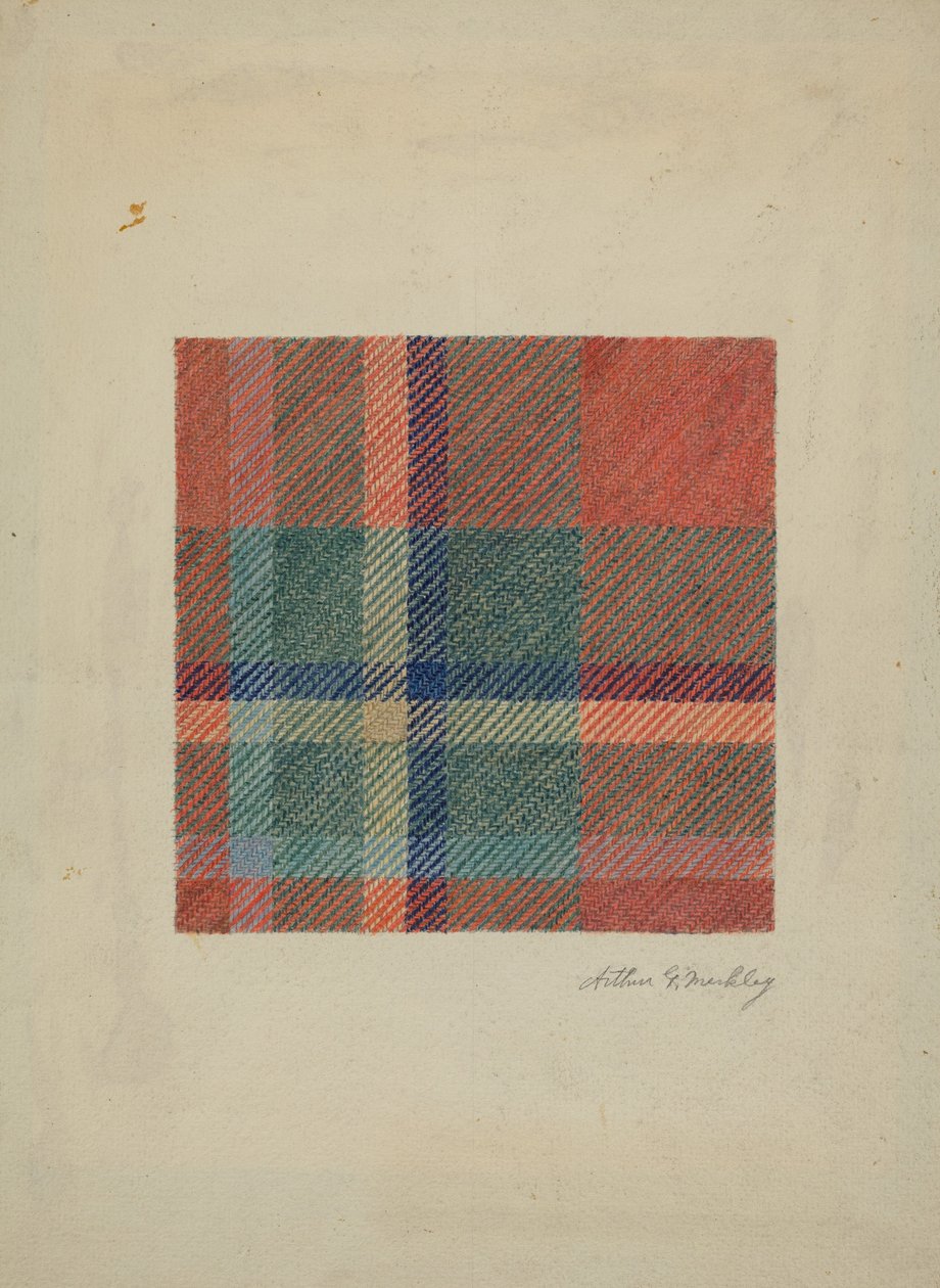 Ruudullinen villapeitto, n. 1938. tekijältä Arthur G. Merkley