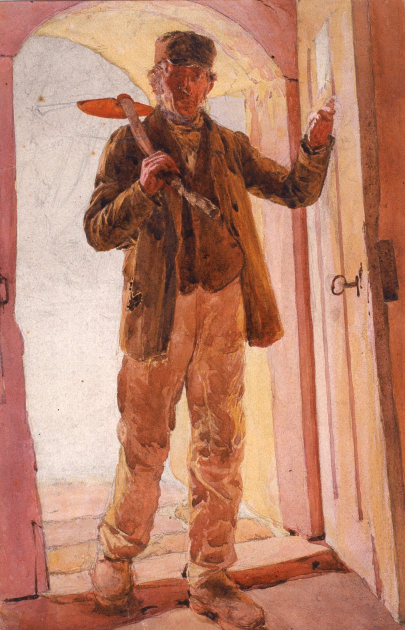 Työläinen (kynä ja akvarelli paperille (aluksella)) tekijältä Arthur Hardwick Marsh