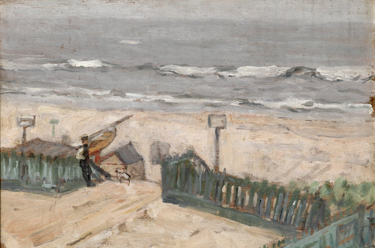 Uimamajat kalastajan ja koiran kanssa, n.1900 tekijältä Arthur Haythorne Studd