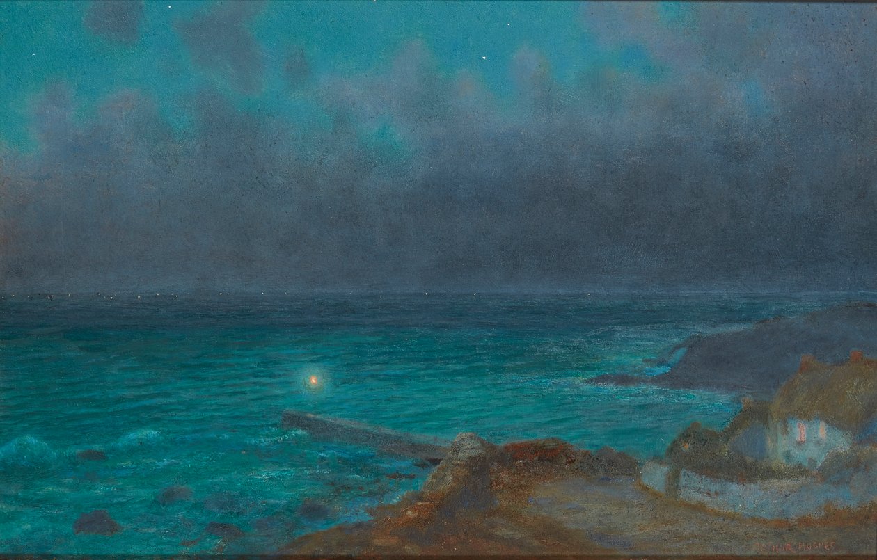 Turvasatama, Cornwall (öljy aluksella) tekijältä Arthur Hughes