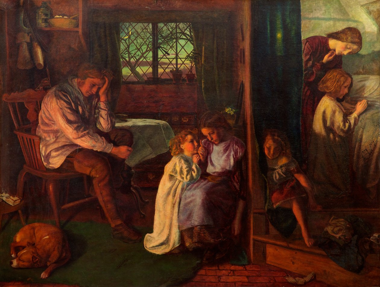 Nukkumaanmeno, 1862 tekijältä Arthur Hughes