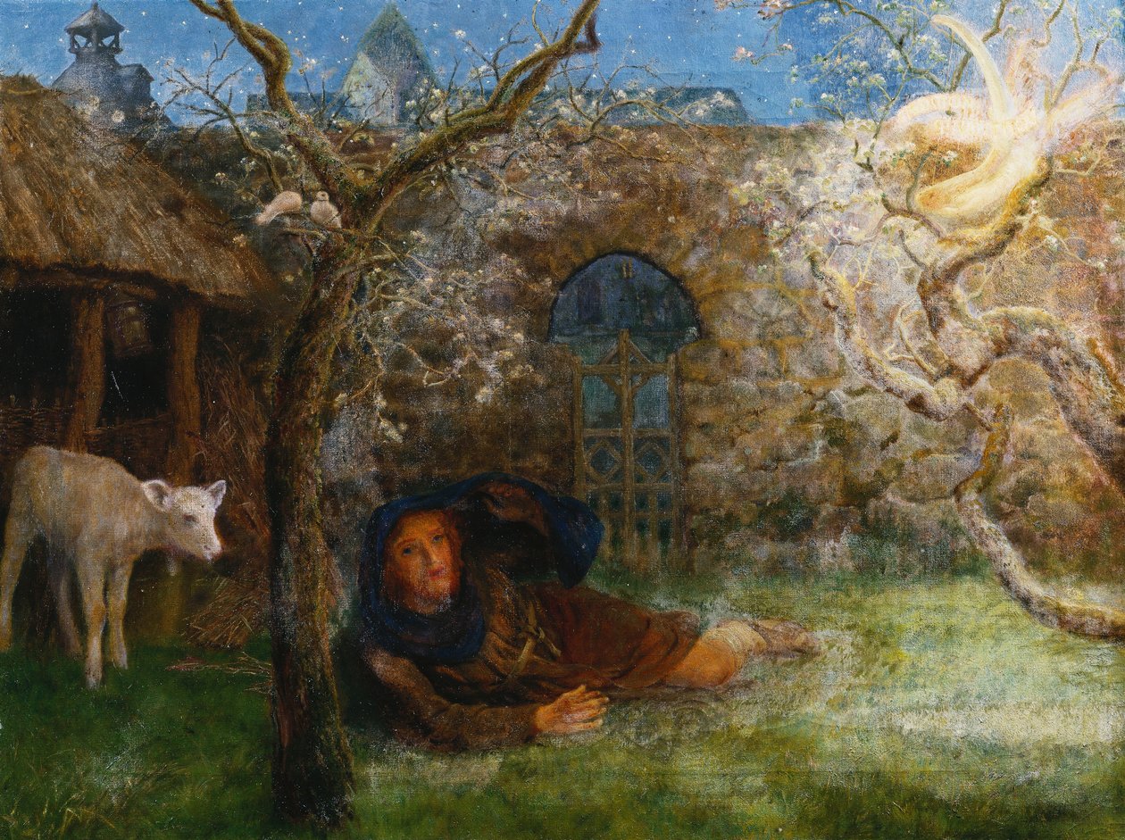 Caedmonin herääminen, tekijältä Arthur Hughes