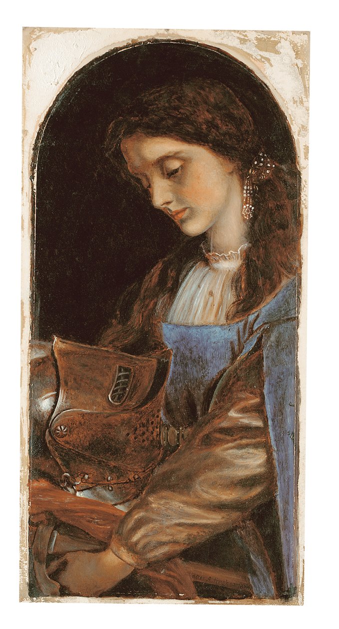Elaine Lancelotin haarniskassa, 1870 tekijältä Arthur Hughes