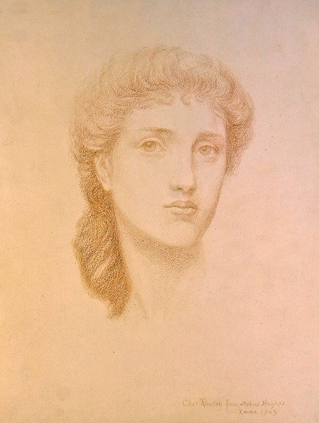 Tytön pää tekijältä Arthur Hughes
