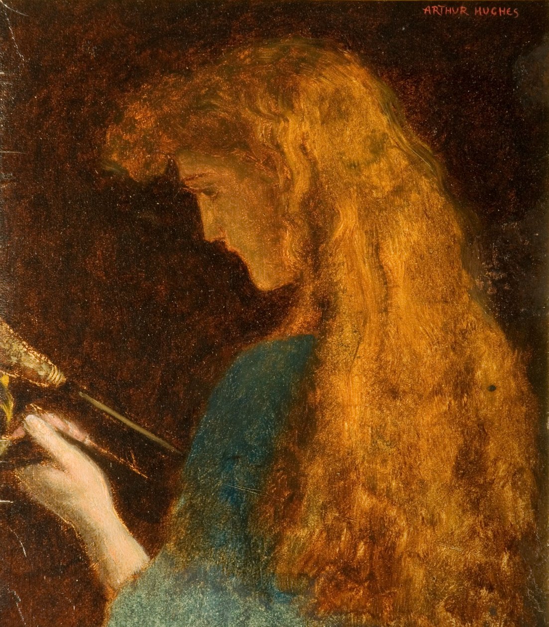 Tutkimus tytön päästä tekijältä Arthur Hughes