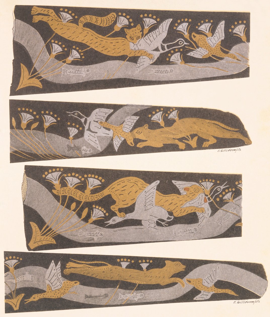 Pronssi-, kulta- ja hopeatikarit, vuodelta 1921 (piirustus) tekijältä Arthur John Evans