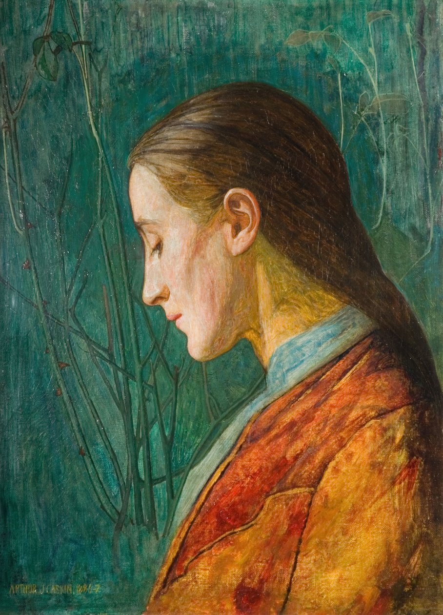 Heijastavan naisen muotokuva, 1887. tekijältä Arthur Joseph Gaskin