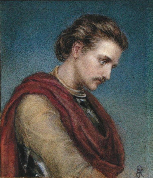 Sir Bedevere (akvarelli paperille) tekijältä Arthur Joseph Gaskin