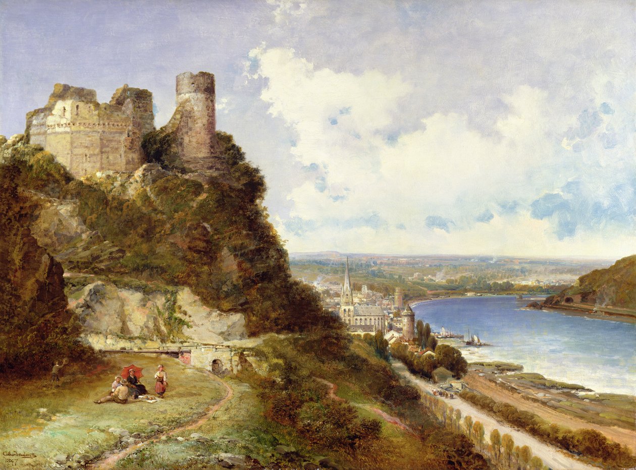 Oberweselin linna ja Schonberg Rhein, Saksa tekijältä Arthur Joseph Meadows