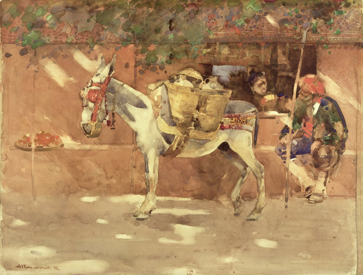 A Byway in Granada, 1891 (wc paperilla) tekijältä Arthur Melville