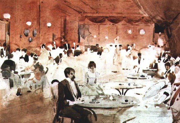 Gardenia Club, jossa rouva Melville etualalla tekijältä Arthur Melville