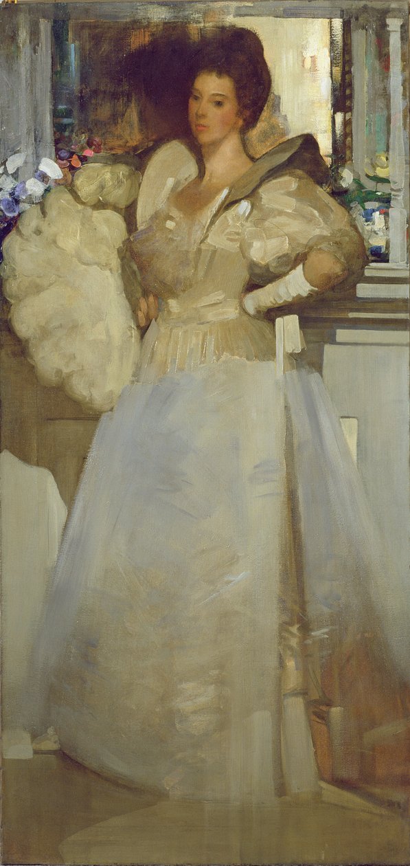 Opaali ja harmaa, neiti Rachel Whiten muotokuva, 1897 tekijältä Arthur Melville
