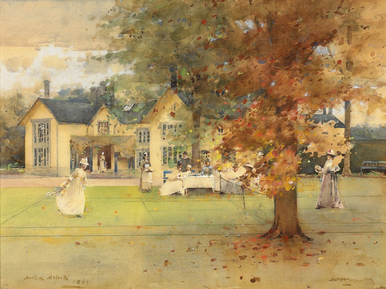Lawn Tennis Party Marcusissa, 1889 tekijältä Arthur Melville