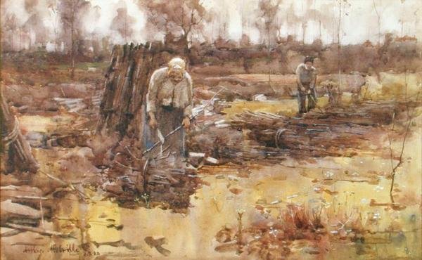Coletores de galhos, Grez-sur-Loing Finlandês tekijältä Arthur Melville