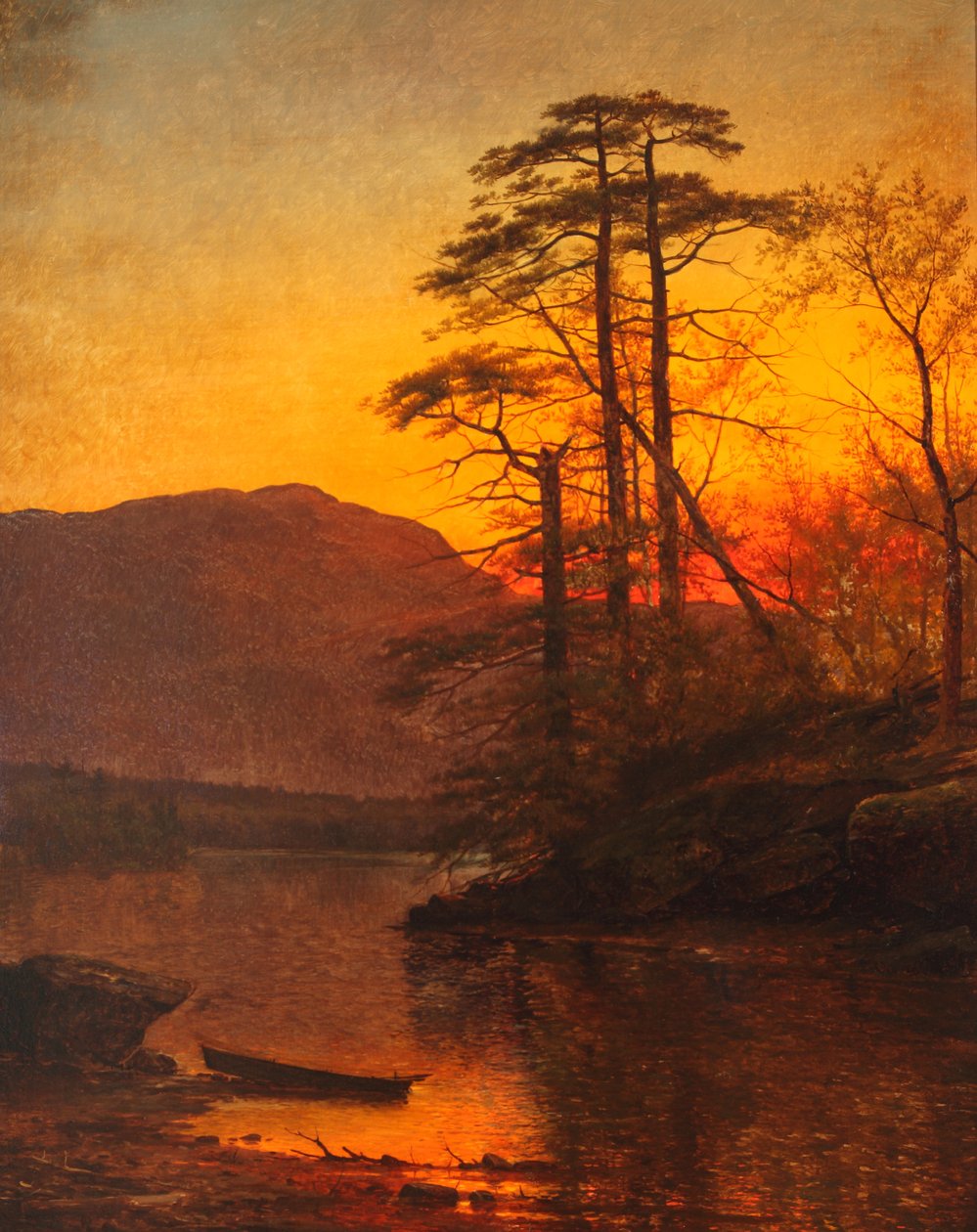 Ilta Ausable-joella 1875 (Öljy kankaalle) tekijältä Arthur Parton