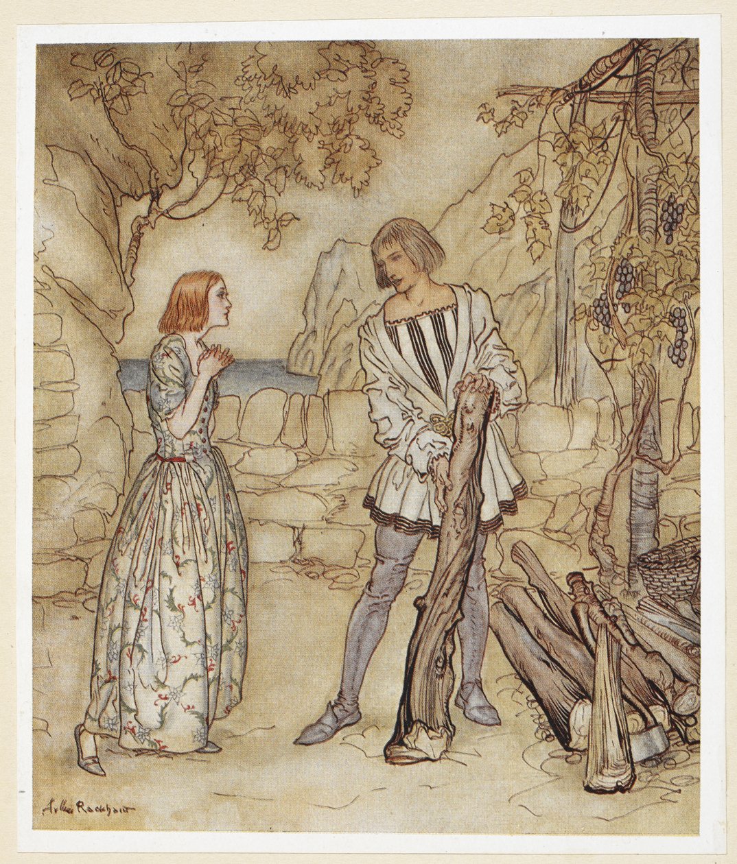 ACT III: Kohtaus I, rivi 15 Voi, rukoilkaa nyt, älä työskentele niin kovasti. tekijältä Arthur Rackham