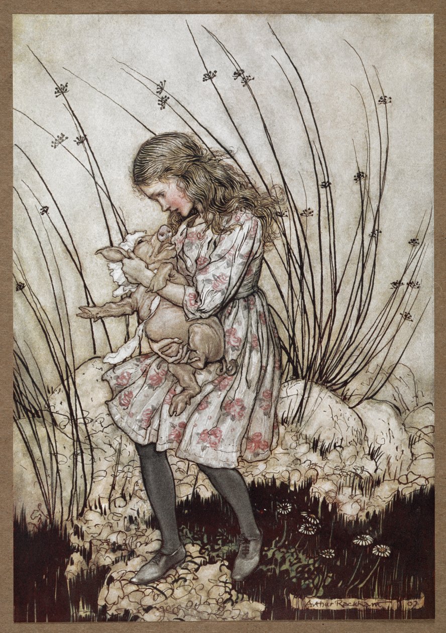 Alice e o porco vestido de bebê finlandês tekijältä Arthur Rackham
