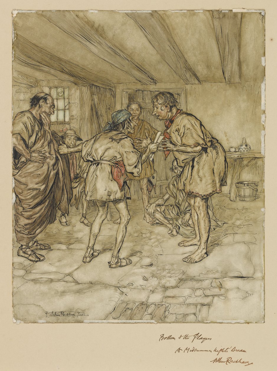 Bottom ja näyttelijät: Kesäyön unelma tekijältä Arthur Rackham