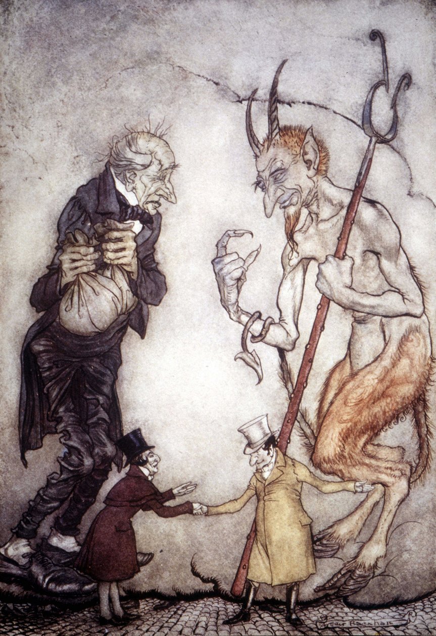 Charles Dickensin (1812-1872) joulutarina, Arthur Rackhamin (1867-1939) kuvitus tekijältä Arthur Rackham