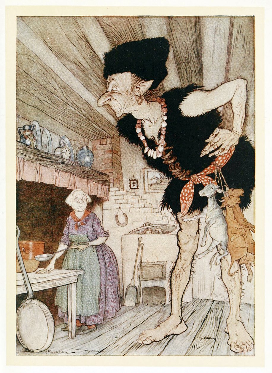 Fee-Fi-Fo-Fum, haistan englantilaisen veren, Englannin satujen pubista. 1922 tekijältä Arthur Rackham