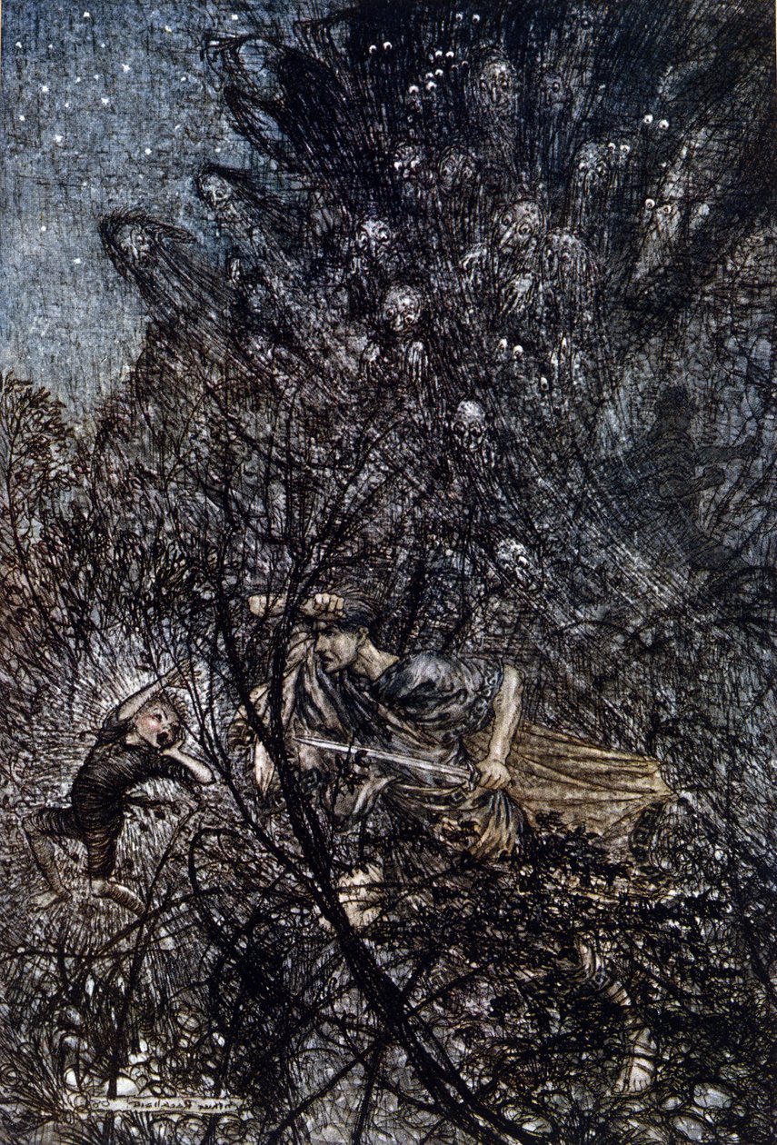 Arthur RACKHAMin (1867-1939) kuvitus William SHAKESPEAREN kesäyön unelmaan tekijältä Arthur Rackham