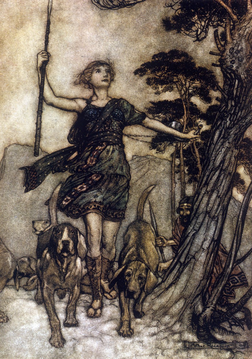 Arthur RACKHAMin (1867-1939) kuvitus William SHAKESPEAREN kesäyön unelmaan tekijältä Arthur Rackham