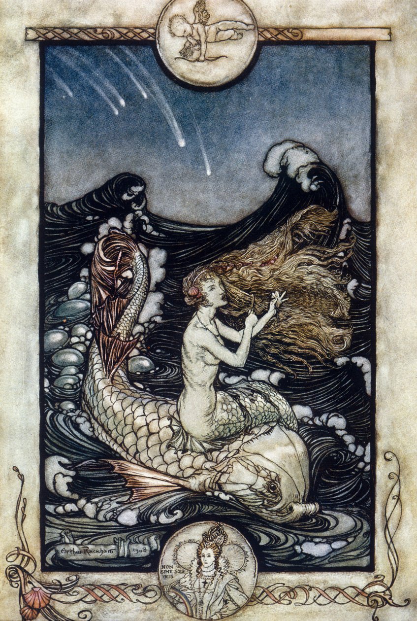 Arthur RACKHAMin (1867-1939) kuvitus William SHAKESPEAREN kesäyön unelmaan tekijältä Arthur Rackham