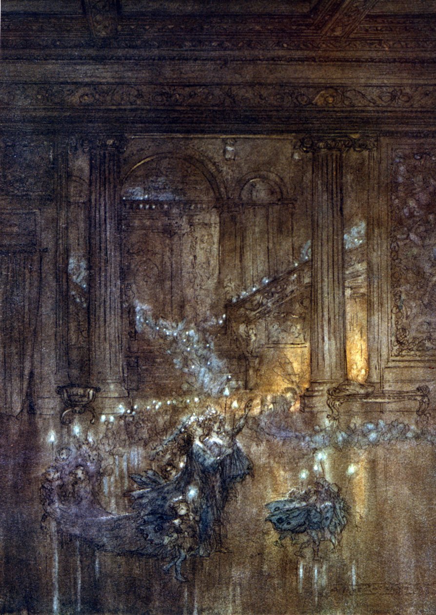 Arthur RACKHAMin (1867-1939) kuvitus William SHAKESPEAREN kesäyön unelmaan tekijältä Arthur Rackham
