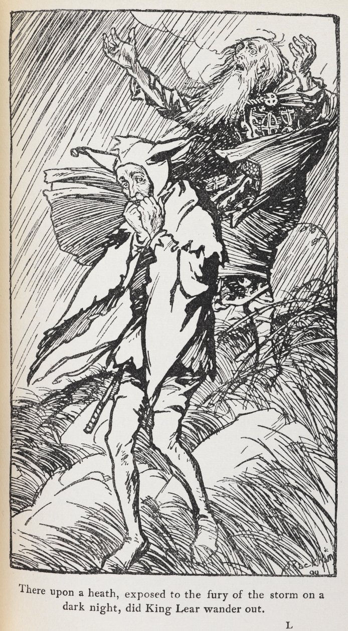 Ilustração do Rei Lear.finnish tekijältä Arthur Rackham