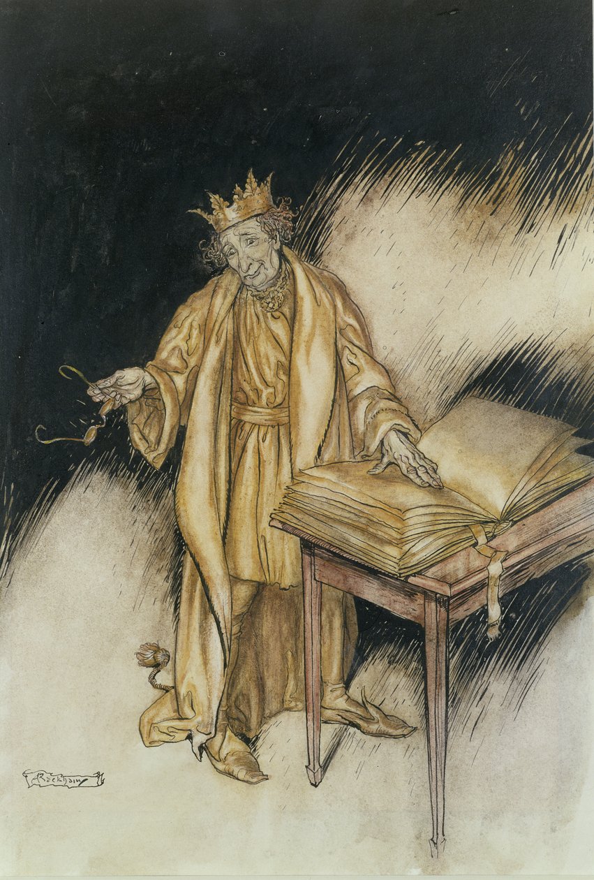 King Midas (kynä ja muste ja wc paperilla) tekijältä Arthur Rackham