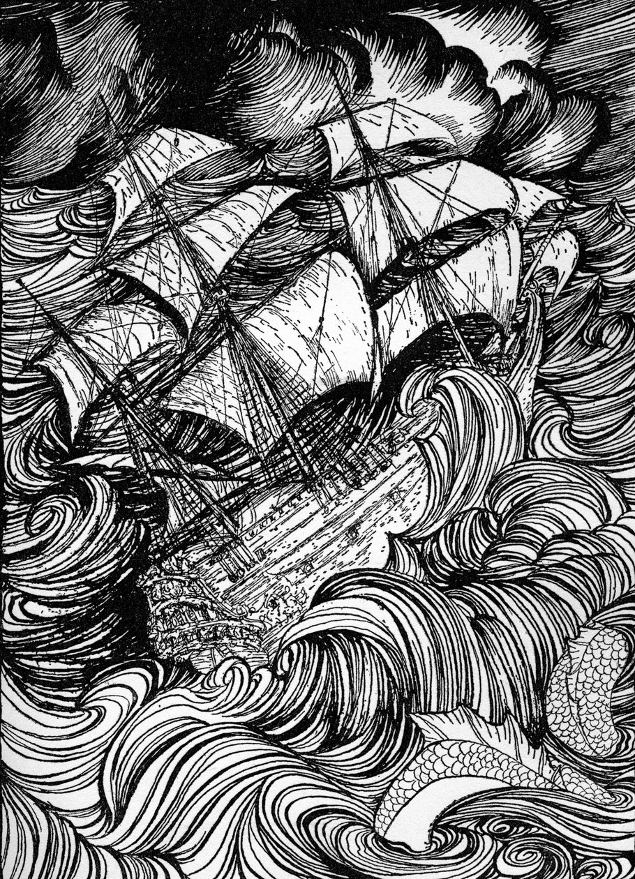 Edgar Allan Poen käsikirjoitus löydetty pullosta tekijältä Arthur Rackham