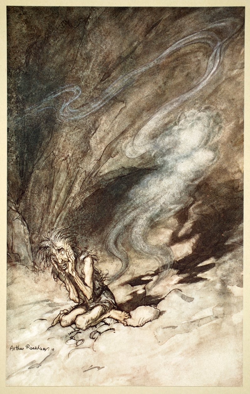 "Mimi vääntelee saamiensa ripsien alla", 1910. tekijältä Arthur Rackham